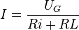 I=\frac{U_G}{Ri+RL}